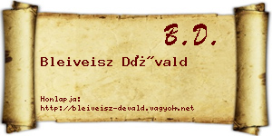 Bleiveisz Dévald névjegykártya